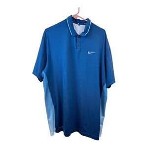 Nike  Golf Polo Shirt Dri-Fit Blue 1/4 Snap Men's xl tiger woods